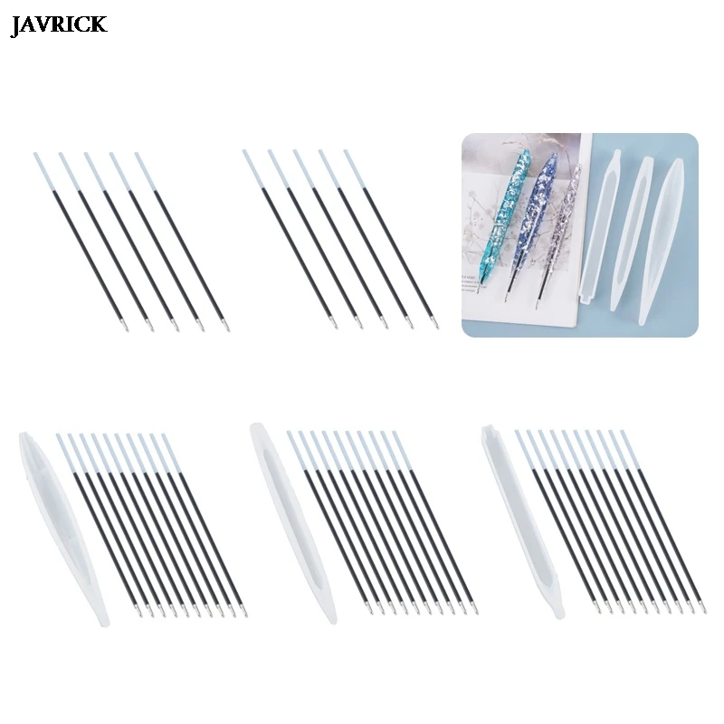 

5 Pcs DIY Ballpoint Pen Casting Silicone Mold Crystal Epoxy Resin Mold Handmade UV Resin Crafts Jewelry Making Tools