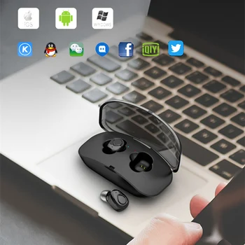 

TWS Wireless Headphones Waterproof Bluetooth Earphone Handsfree Gameing Earbuds Headset Stereo Earphones Mic For Iphone Android