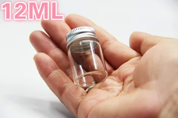 

100PCS 27*40mm 12ml Tiny Small Clear Glass Bottle Jars Glass Vials With Screw Caps For Wedding Holiday Decoration Christmas Gift