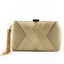 Miyahouse Модные женские атласные Дизайнерские клатчи однотонные женские металлические вечерние сумки с кисточкой Красивые вечерние сумки-мессенджеры