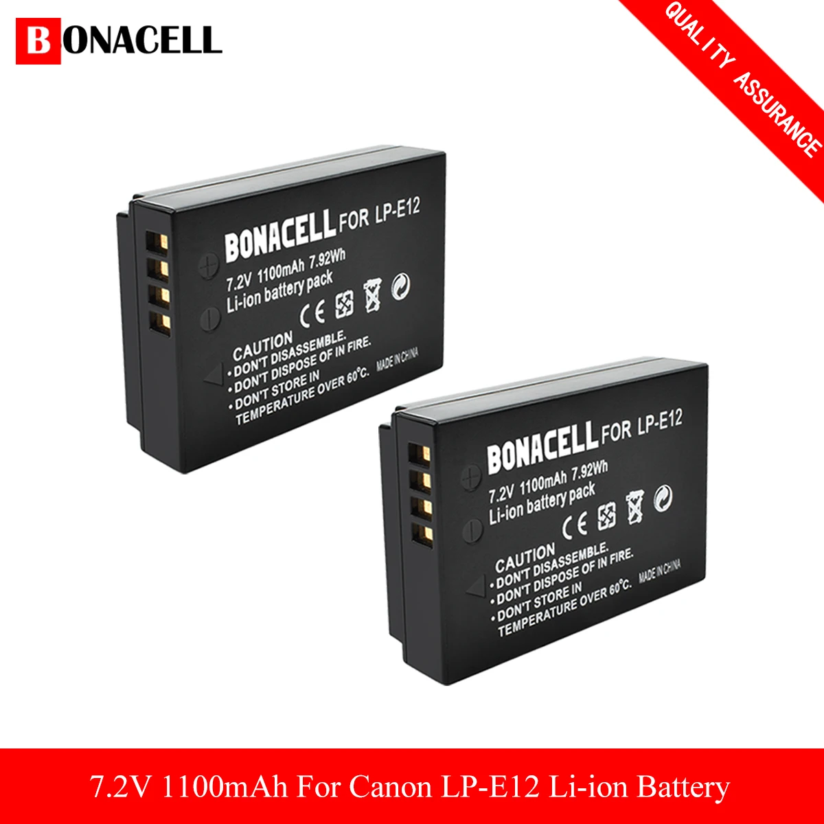 Bonacell Lpe12 Battery For Canon Eos M100, Rebel Sl1, Eos100d, Eos M