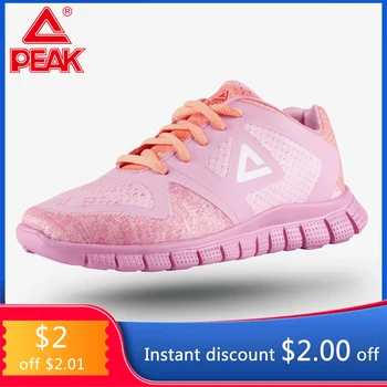 

PEAK Women's Running Shoes Comfort Fitness Sneakers Soft Light Sole Wearable Breathable Mesh Upper Sports Shoes EW7170H