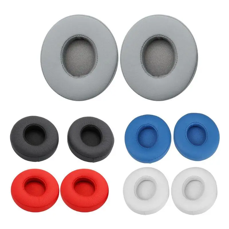 

2Pcs Replacement Earmuff Earpad Memory Foam Sponge Artificial Protein Leather for Beats Solo 2/3 Wireless Headset Multicolor