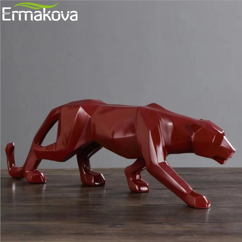 Абстрактная леопардовая статуя ERMAKOVA из смолы статуэтка Пантеры ручной волшебный