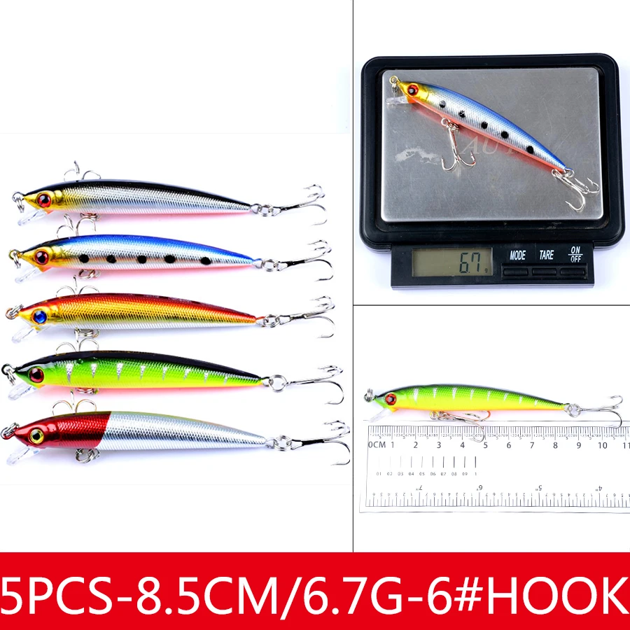 Minnow Crankbaits Tackle Fishing Lure Kit Baubles Hard Bait Artificial Spoonbait Set Of Wobblers For Pike Trolling Carp Mixed - Image 4