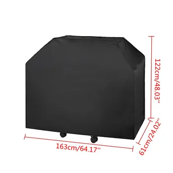 

New Black Waterproof BBQ Cover Heavy Duty BBQ Accessories Grill Cover Rain Barbacoa Antidust Rain For Gas Charcoal Electric Barb