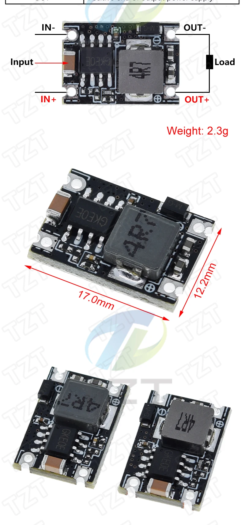 CN3903 3A Mini DC-DC Buck Step Down Converter Board Modul 5V-30V zu 3,3V 5V DC DC Spannung Regler PCB Board Power Buck Modul – Detail 4