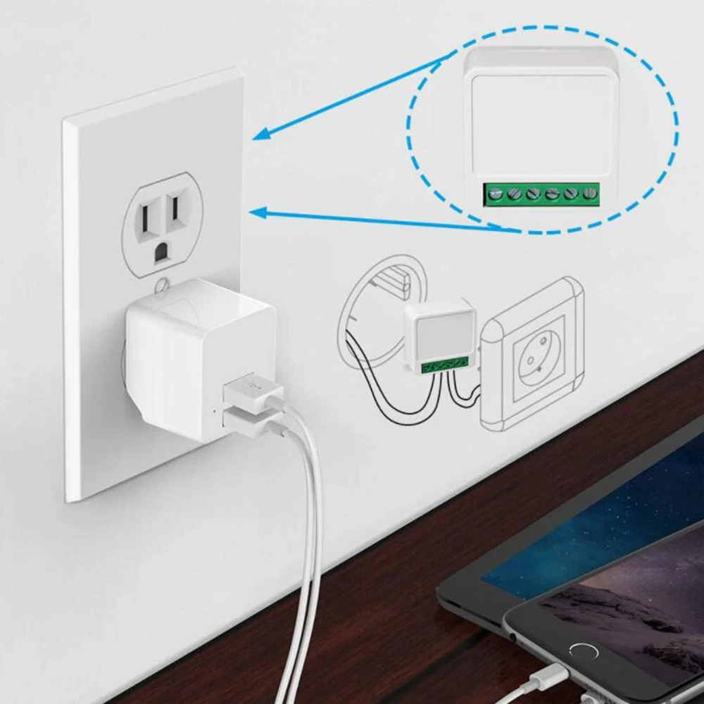 Tuya-mini Interruptor Inteligente Wi-fi Interruptor Remoto de Duas Vias sem Fio Smart Life Aplicativo Funciona com Alexa Google Home - Image 3