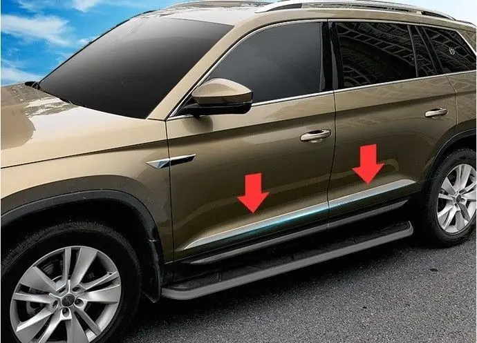 

Подходит для Skoda Kodiaq 2017-2018 высокое качество Нержавеющая Дверь корпуса молдинг крышка отделка полосы 4 шт.