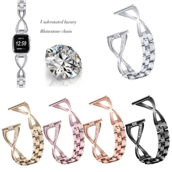 

Stainless Steel Bands Compatible With / For Fitbit Versa For Women Replacement Band Bracelet With Rhinestones Diamond Watch Band