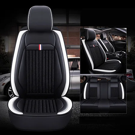 Передний+ задний) 5 чехлы на сиденья авто для Opel meriva mokka vectra b c zafira b, dastun mi-do on-do go-Крест - Название цвета: Black white Standard