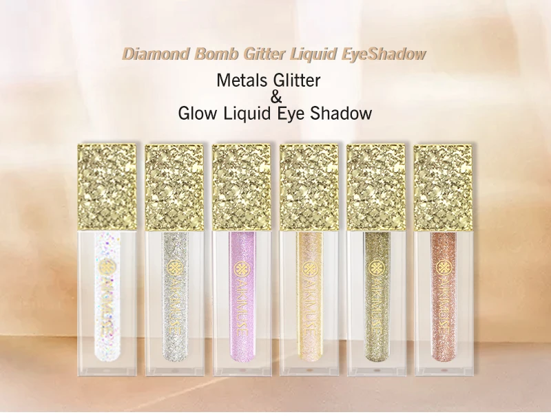 KIMUSE 6 цветов жидкие тени для век позолоченные металлические алмазные тени водонепроницаемые мерцающие Позолоченные хайлайтер Осветляющий макияж