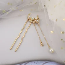 Sansummer Новинка Горячая Мода Жемчуг Rhine Moon Винтажный стиль аксессуар для волос в стиле бохо романтическая Повседневная элегантная шпилька для волос для женщин ювелирные изделия