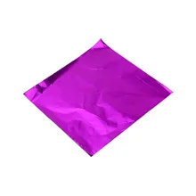 100 шт./упак. фиолетовый обвертки из алюминиевой фольги для шоколада упаковочная жестяная Бумага конфеты Алюминий Фольга тиснение Бумага 8*8 см