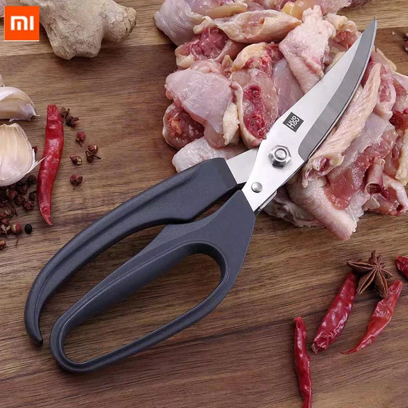 Xiaomi Houhou кухонные ножницы из нержавеющей стали, многофункциональные ножницы, инструмент для курицы, птицы, рыбы, мяса, овощей, трав, барбекю