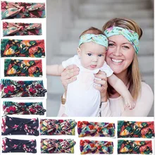 Горячая Распродажа; Красивая эластичная повязка для волос с бантиком для родителей и детей; повязка на голову с бантиком для взрослых и детей; повязка на голову с принтом кролика и ушастого дерева