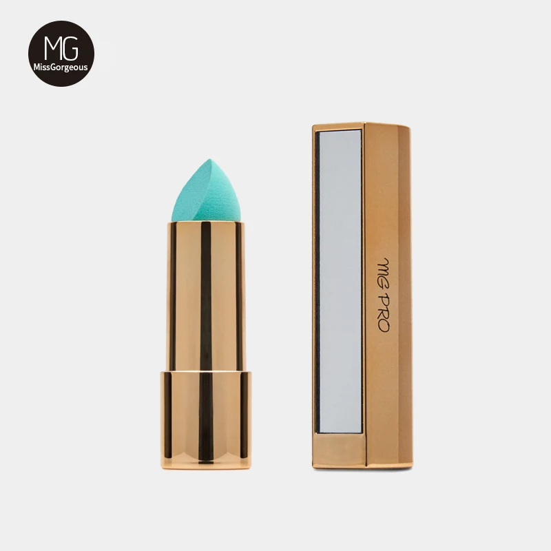 Miss Gorgeous Makeup Sponge Lipstick Shape With Mirror Cosmetic Puff Beauty Belleza Foundation Concealer Make Up Green |