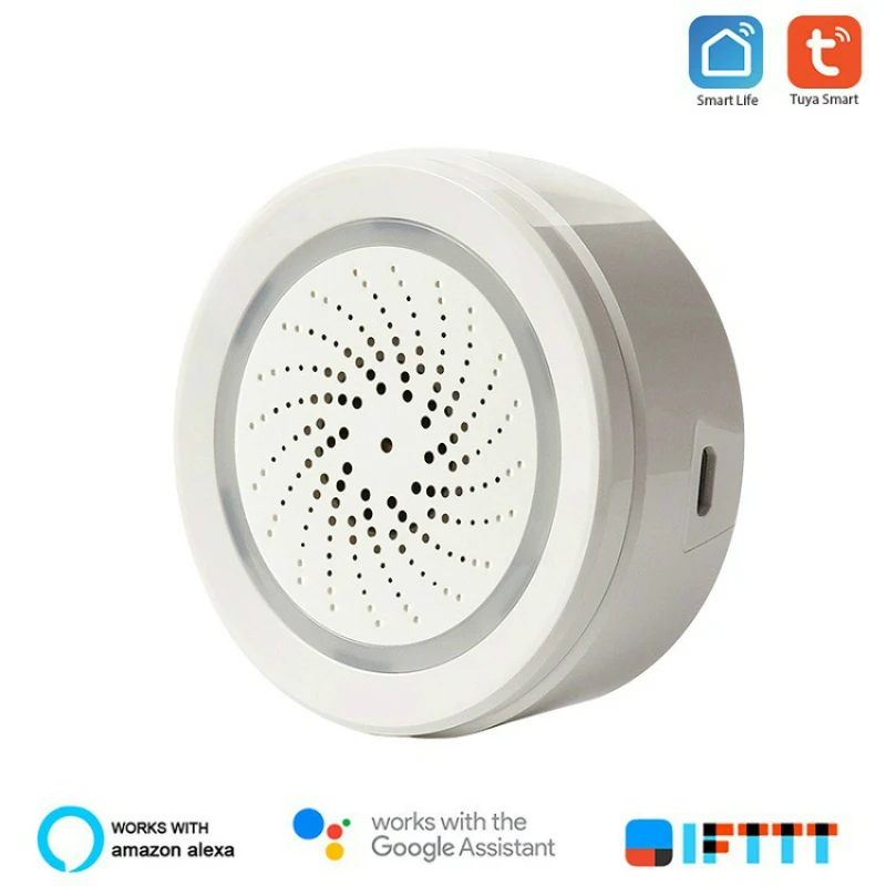 

3 In 1 Smart Home Security IFTTT Tuya WiFi Siren Alarm with Temperature and Humidity Alarm Sensor APP Remote Control