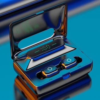 M16 twsタッチbluetooth 5.1-耳ヘッドフォン防水ledデジタルスポーツヘッドフォンで充電ケース