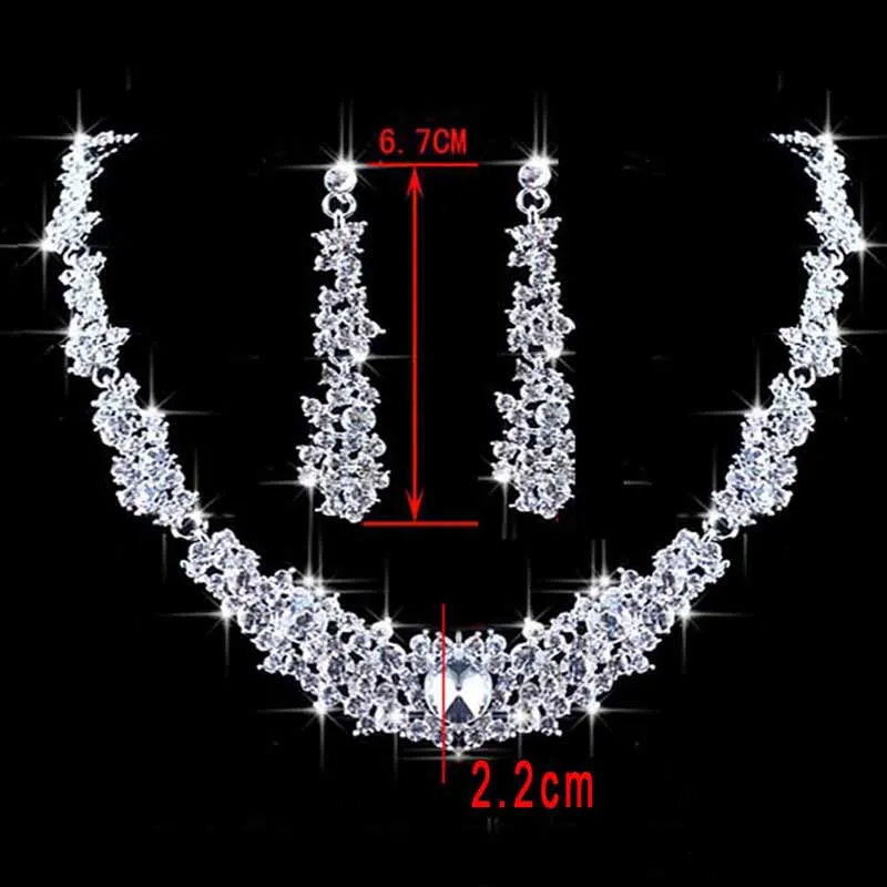 3PCS Luxury Bridal Crystal Jewelry Set