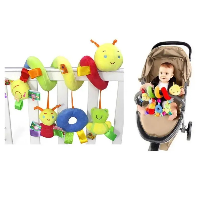 1 шт., моющаяся детская коляска для кровати, подвесная погремушка, плюшевая игрушечная карета, обучающая детская цветная игрушка, яркий колокольчик, свежий цвет, без цвета