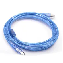 CHL-UD04 5 metrów bardzo długa przezroczysty niebieski druku USB kabel USB obrotowy Port do skanera drukarki transmisji kabel do transmisji danych tanie tanio ONLENY NONE CN (pochodzenie) Black Optical Fiber Cables 1 5m Male-Male HDMI