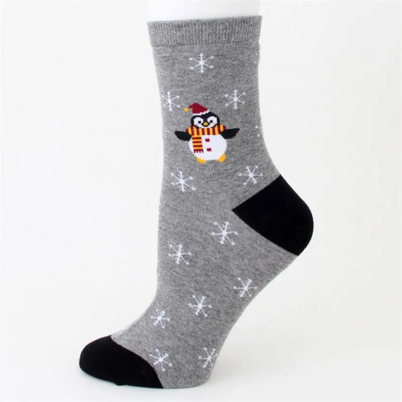 grey socks Новое поступление, женские носки, Забавные милые Мультяшные осенне-зимние теплые носки, женские и женские рождественские носки - Цвет: grey socks