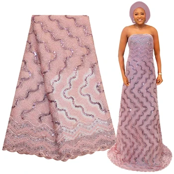 

Bestway Hot Sell French Tulle Lace Fabric 2020 High Quality African Women Wedding Dress Sequin Embroidery Nigerian Lace Fabric