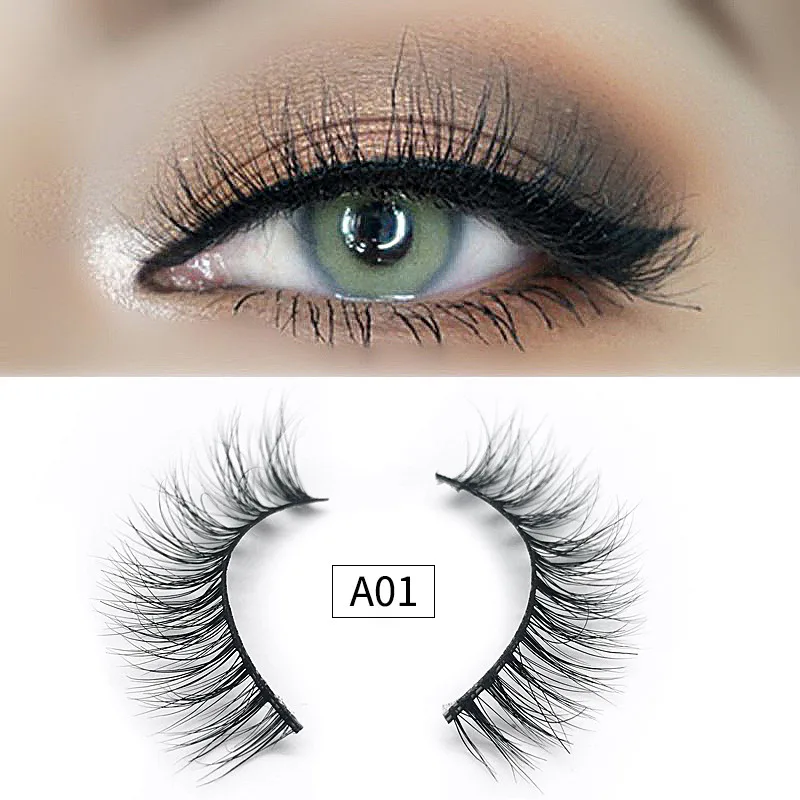 

1 Pairs Mink Hair Handmade Eyelashes Profession 15 Types 3D False Eyelashes Natural Eyelashes Thick Strip Eyelashes