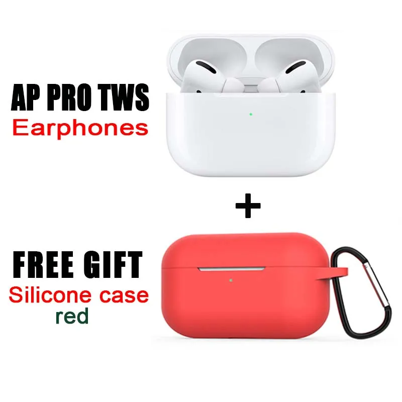 airpods pro earpods Air pro tws, беспроводные bluetooth наушники, наушники, игровая гарнитура, наушники с шумоподавлением, Bluetooth, опт, для apple android - Цвет: Earphone (red case)