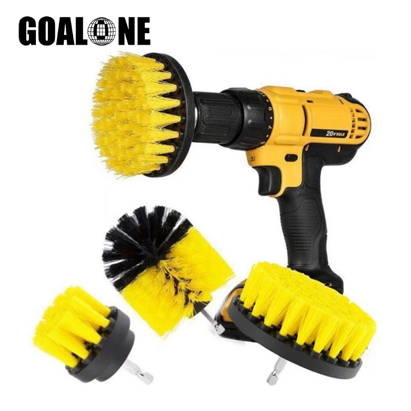 

GOALONE 5Pcs/Set Scrub Brush Drill Attachment Kit Power Scrubber Cleaning Drill Brush with Extender Power Scrubber for Bathroom