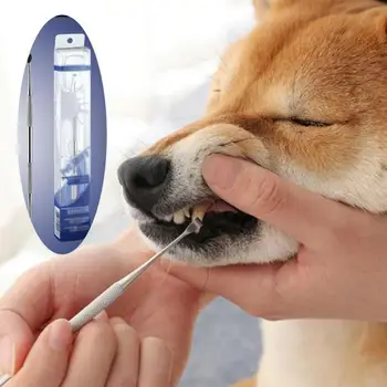 

Pets Teeth Cleaning Tools Double Sided Dogs Cats Tartar Remover Dental Stones Toothbrush Stainless Steel Scraper Pet Supplies