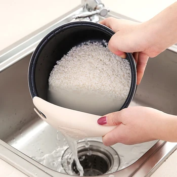 

Plastic Handle Type Fruit Washing Vegetables Strainer Funnel Pot Strainers Water Filters Kitchen Gadgets Rice Wash Sifter Tool