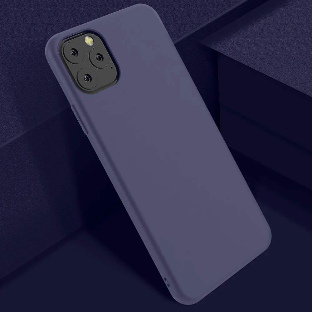 For-iPhone-11-11-Pro-Max-2019-Case-Silicone-Original-Candy-Color-Built-in-Velvet-Slim