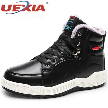 

UEXIA New Super Warm Men Winter Boots For Men Warm Fur Waterproof Rain Boots Shoes Plush Men's Ankle Snow Boot Botas Masculina