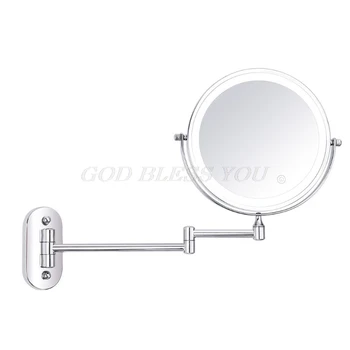 

8\" LED Double Sided Swivel Vanity Mirror Wall Mount 3/5/7/10x Magnification Drop Shipping