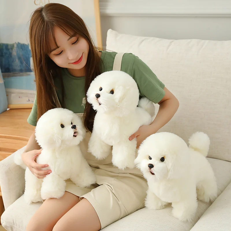 Высокое качество Моделирование собаки Bichon Frise плюшевые игрушки Корея похожая на