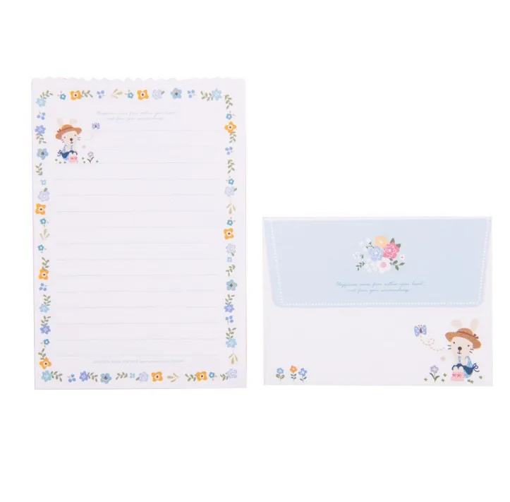 4 комплекта Kawaii кролик Пингвин цветок 2 шт конверт+ 4 шт бумажные буквы креативные канцелярские принадлежности подарок школьные офисные принадлежности