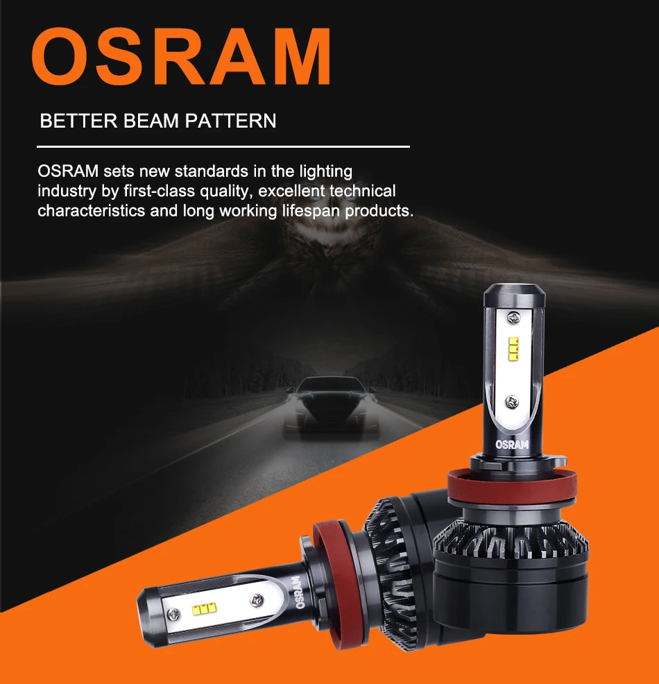 Osram+ 50% яркость H11 H9 светодиодный автоматический передний противотуманный фонарь 6000K Белый Мини Автомобильный противотуманный фонарь фара лампа H11 H9 с внешним Драйвером