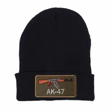 I LIKE GUN AK47 revolver logo Knit Hat Winter Hats Casual Beanie For Men Women Fashion Knitted Winter Hat Hip-hop Skullies Hat