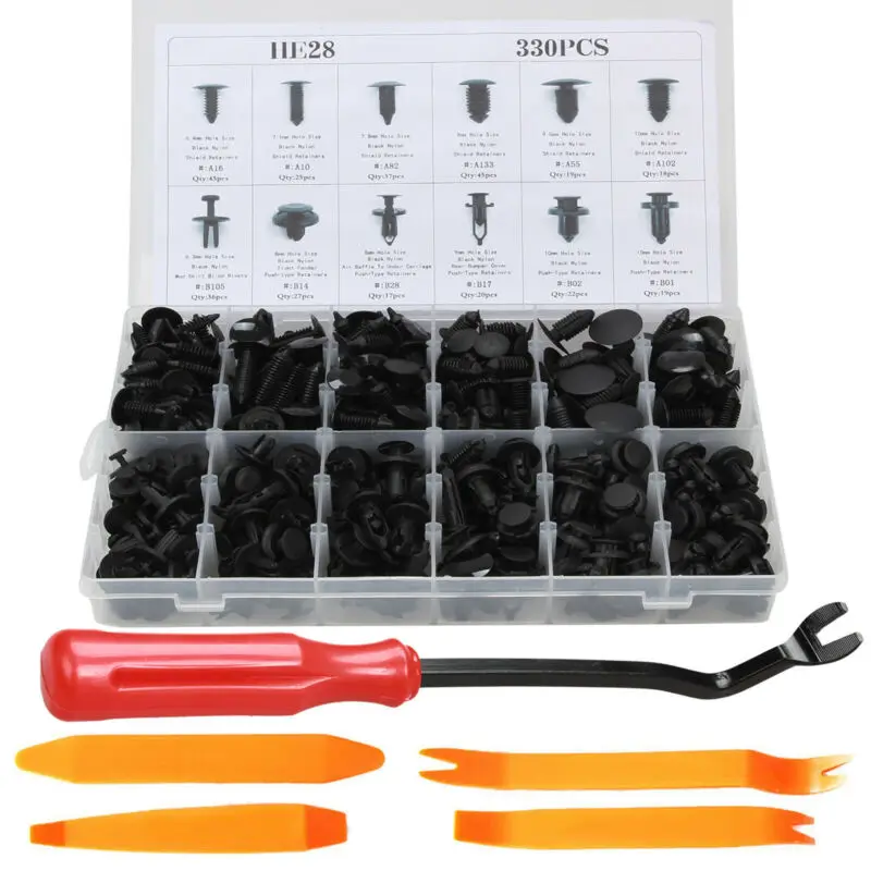 330 шт. набор заклепок крепежные зажимы с инструментом для удаления Ford Toyota