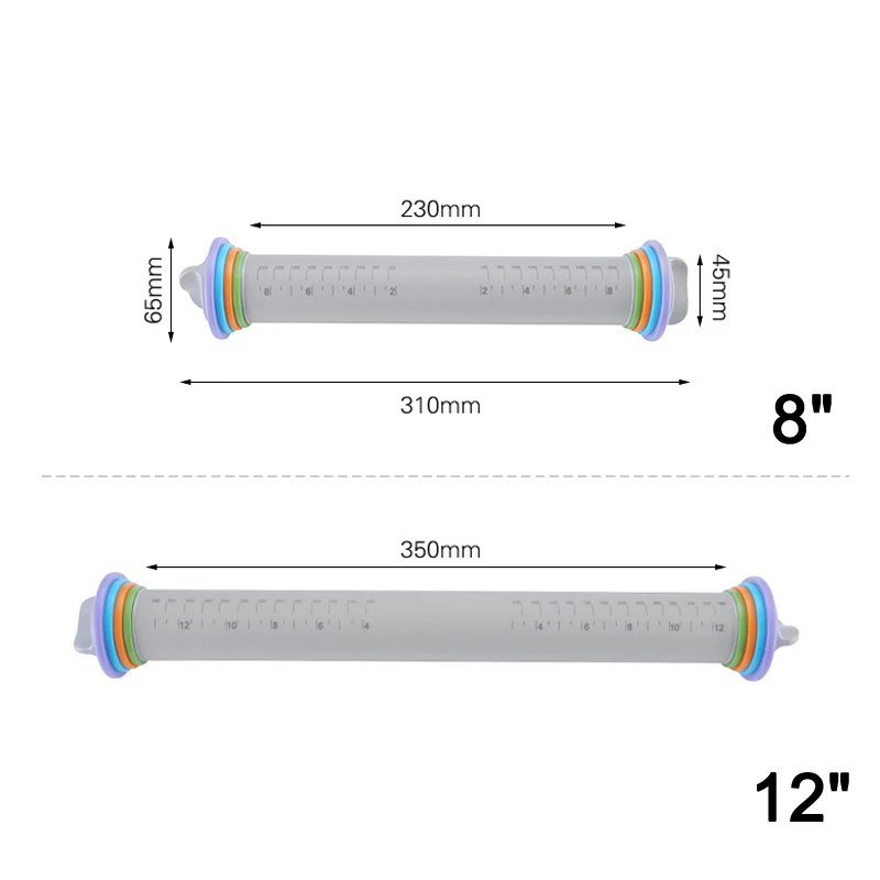 Многофункциональный для помадки, пирога, печенья рулон шпильки толщиной регулируемая силиконовая скалка для выпечки инструменты DNJ998