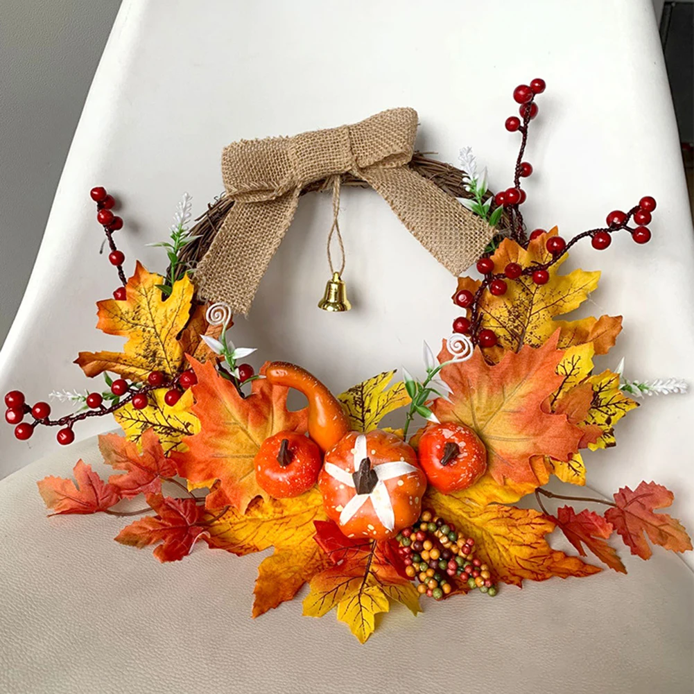 Christmas Halloween Artificial Wreath Party Home Decoration Supplies Gift Autumn Harvest Door Garland Thanksgiving Christmas Halloween Artificial Wreath Party Home Decoration Supplies Gift Autumn Harvest Door Garland Thanksgiving
