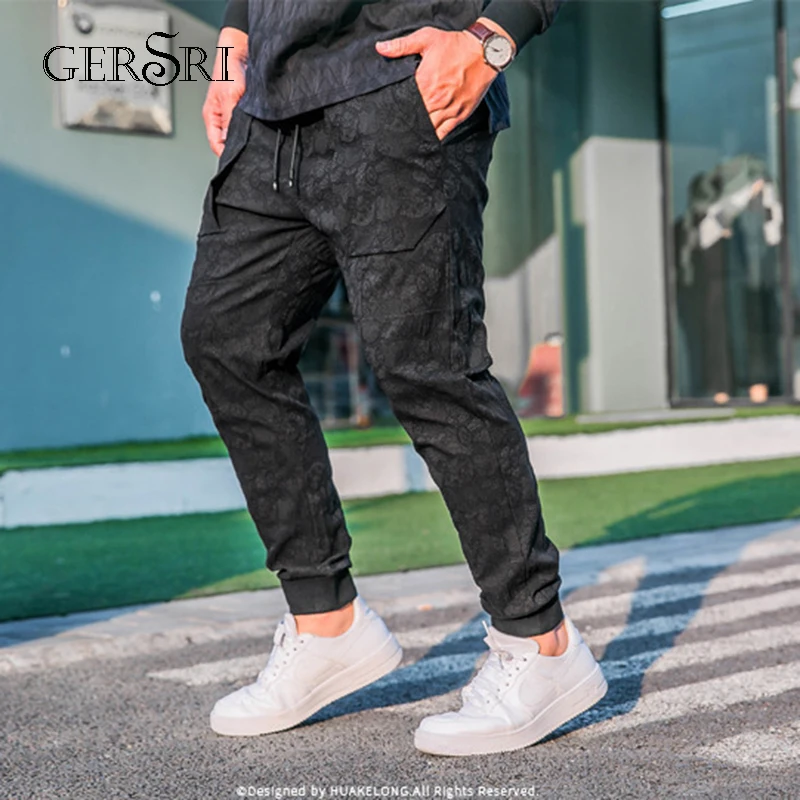 Gersri мужские спортивные беговые уличные джоггеры брюки черные спортивные мужские хип-хоп Осенние повседневные штаны большого размера XL-7XL