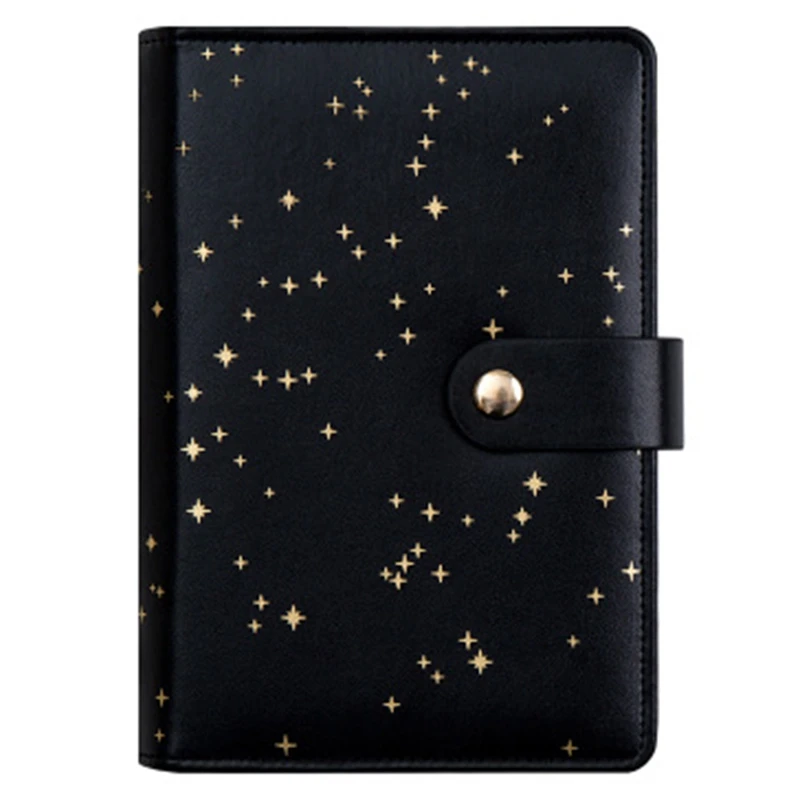 

A6 Loose-Leaf Book Student Account Creative Black Gold Star Cool Gift Boxed Password Notebook
