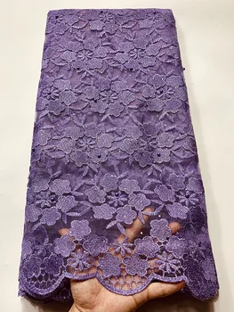 

Latest onion African Lace Fabric 2020 Guipure Flower With Stones Embroidery Nigerian Beads Lace Fabric For Wedding Party 5Yards