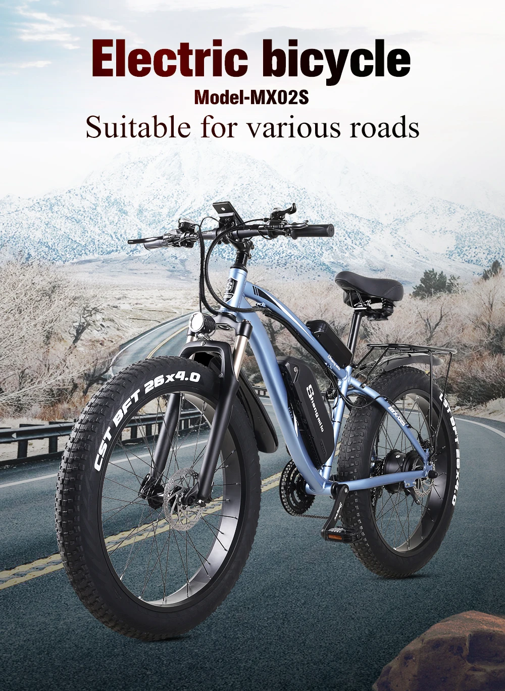electric bicycle 1000W Snow bike Electric Bike Ebike 48 V Increase 26-inch fat tires bafang Electric machinery