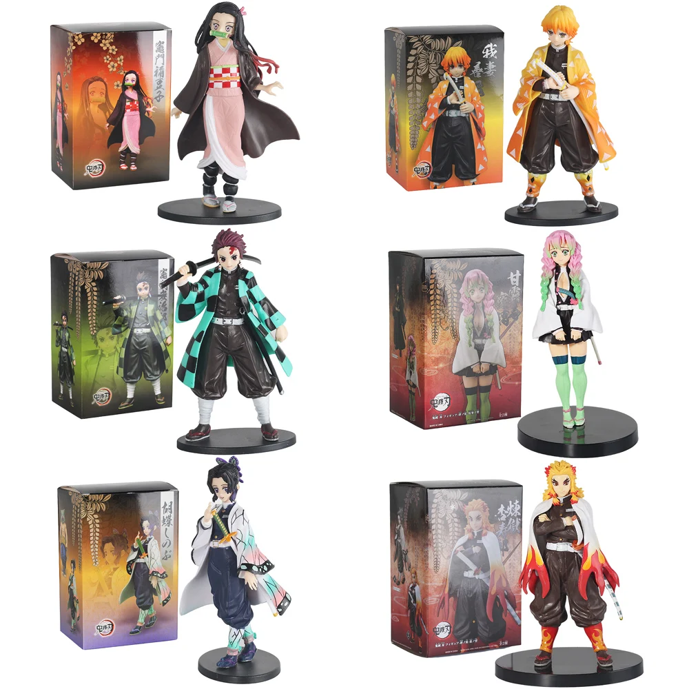 Anime Figure Demon Slayer 16CM Kamado Tanjirou Nezuko Action Figures PVC Model Toys Rengoku Kyoujurou Kimetsu No Yaiba | Игрушки и хобби