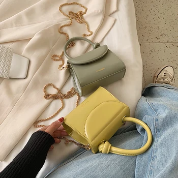

Fashion solid color PU leather small women's handbag Mini Chain lady messenger bag crossbody bags for women sac a main femme