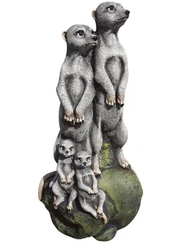 

Decorative figure garden Meerkats 55cm. Concrete-stone color